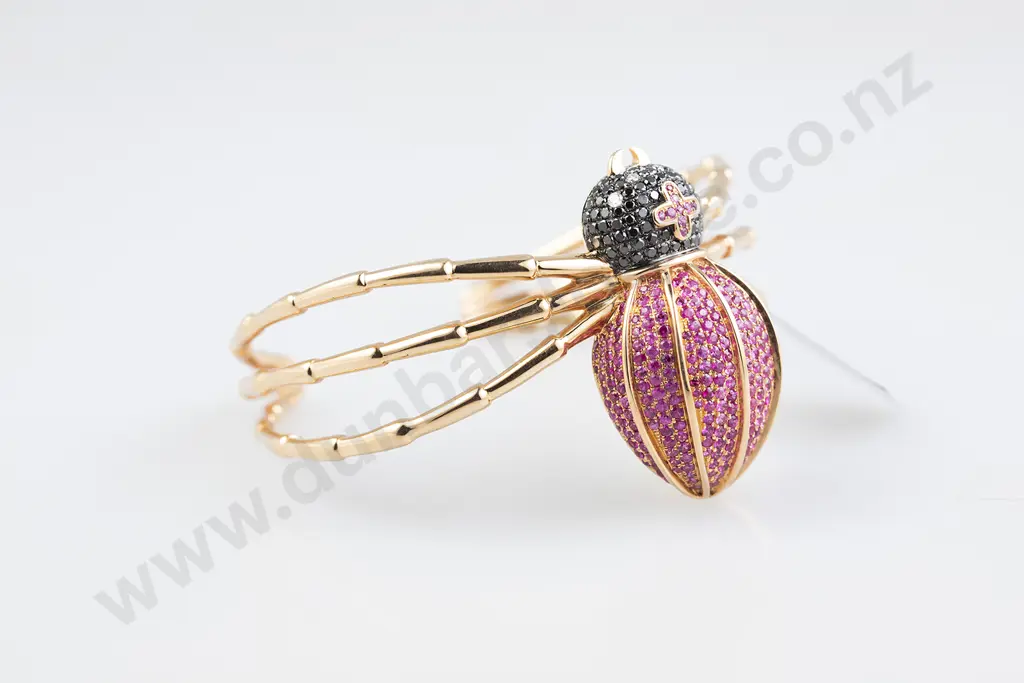 18ct Rose Gold Fancy Diamond 'Spider' Bangle Image 1++