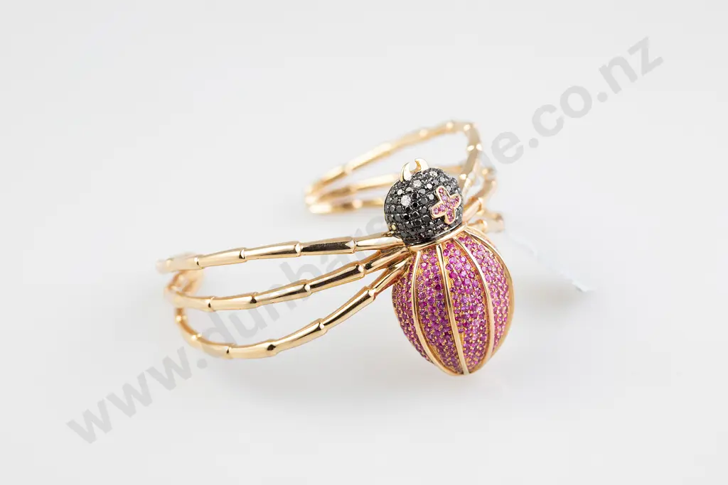 18ct Rose Gold Fancy Diamond 'Spider' Bangle Image 1++