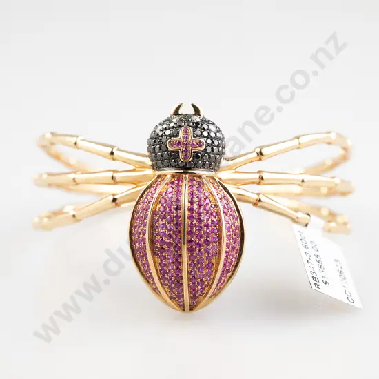 18ct Rose Gold Fancy Diamond 'Spider' Bangle
