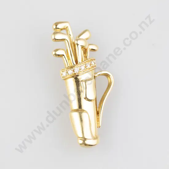 18ct Golfing Brooch
