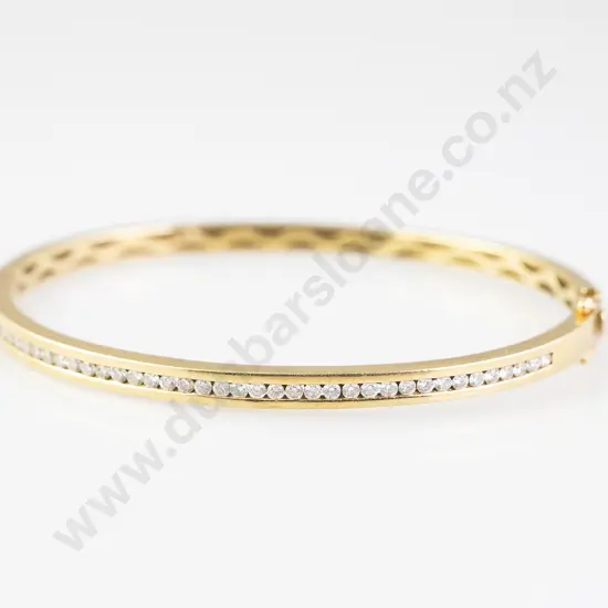 18ct 36stone Diamond Hinged Snap Bangle