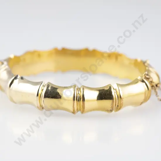 9ct Metal Core Bamboo Hinged Snap Bangle