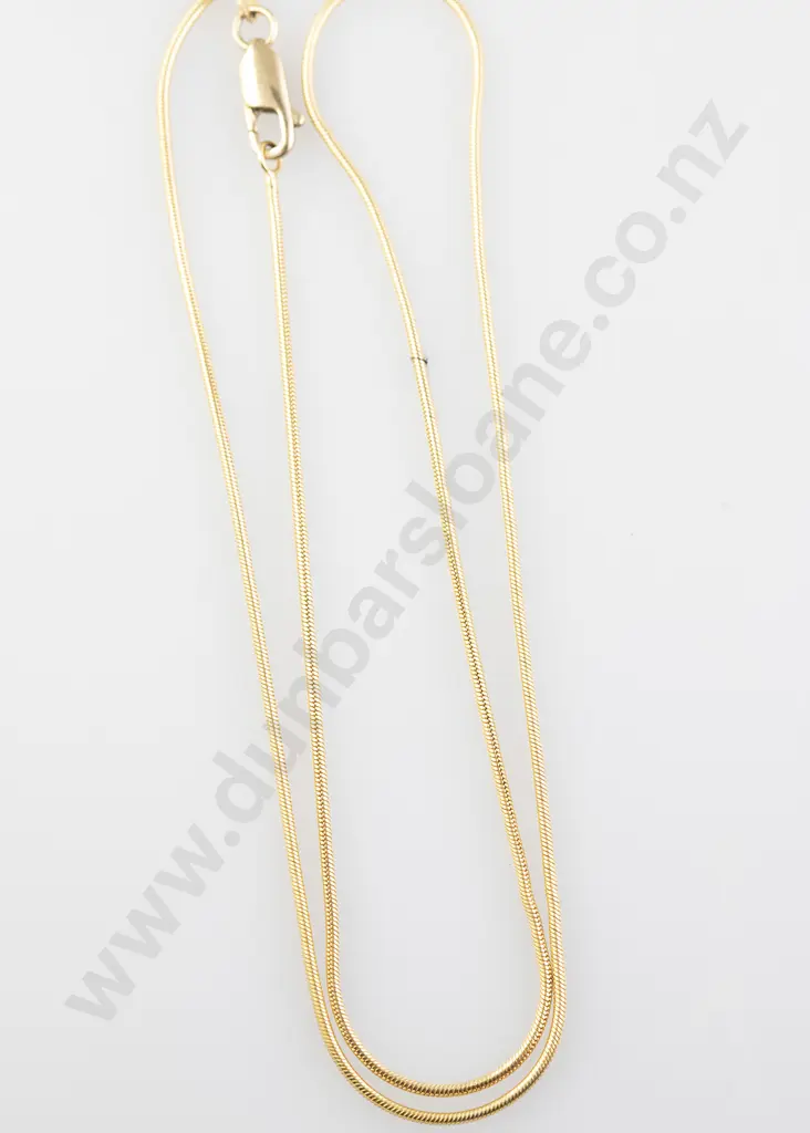 18ct Fine Snake Link Neck Chain Image 1++