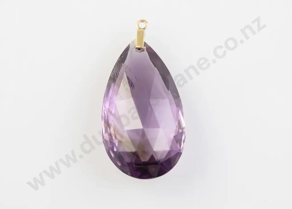 9ct Mounted Large Single Amethyst Pendant Image 1++