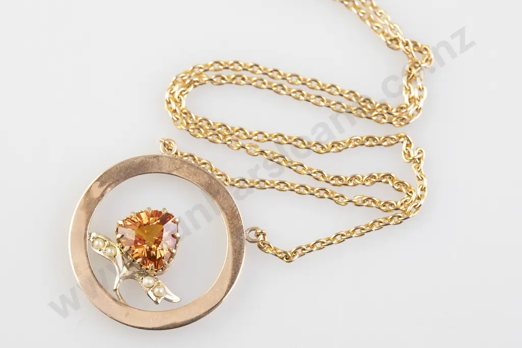 9ct Single Golden Yellow Sapphire Pendant Image 1++