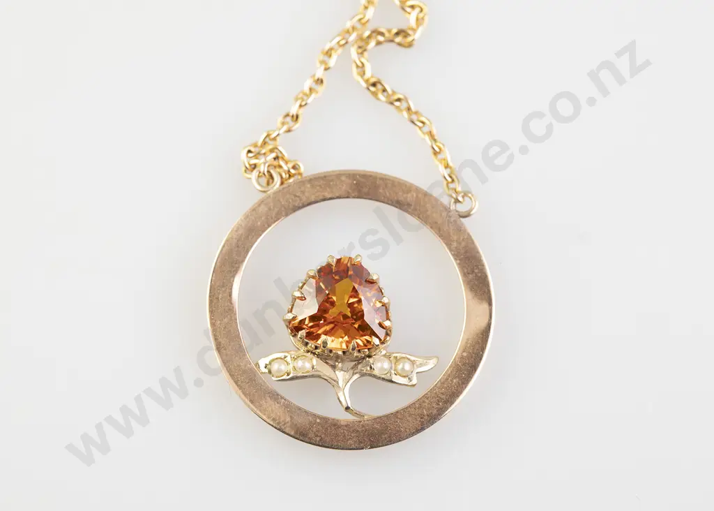 9ct Single Golden Yellow Sapphire Pendant Image 1++