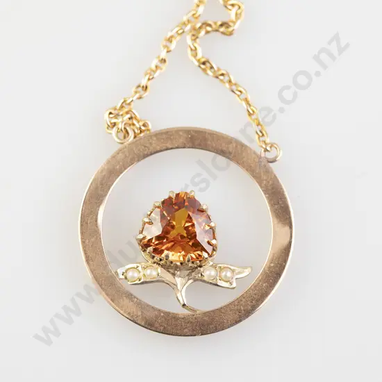 9ct Single Golden Yellow Sapphire Pendant