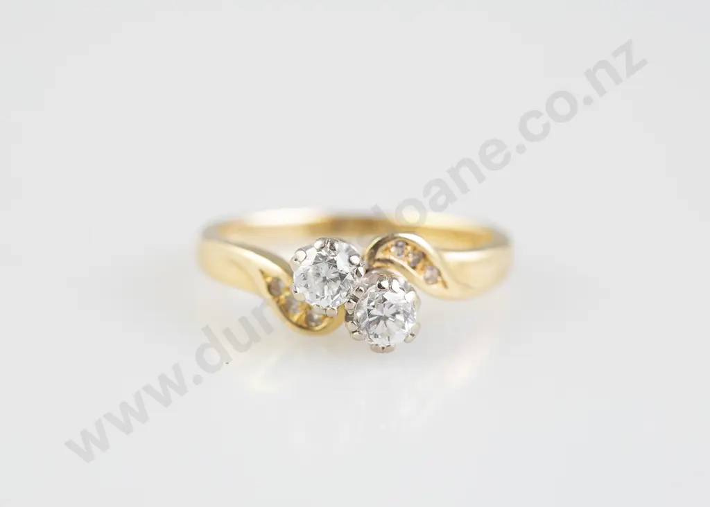 18ct Two Stone Diamond Ring Image 1++