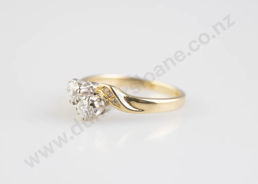 18ct Two Stone Diamond Ring Image 1++
