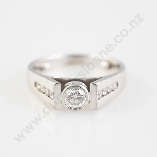 18ct White Gold Solitaire Diamond Ring