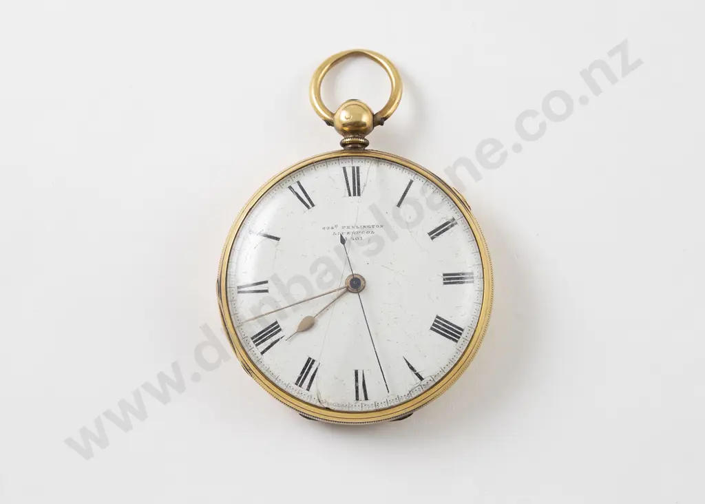 18ct Cased Open Face Key Wind Pocket Watch Image 1++