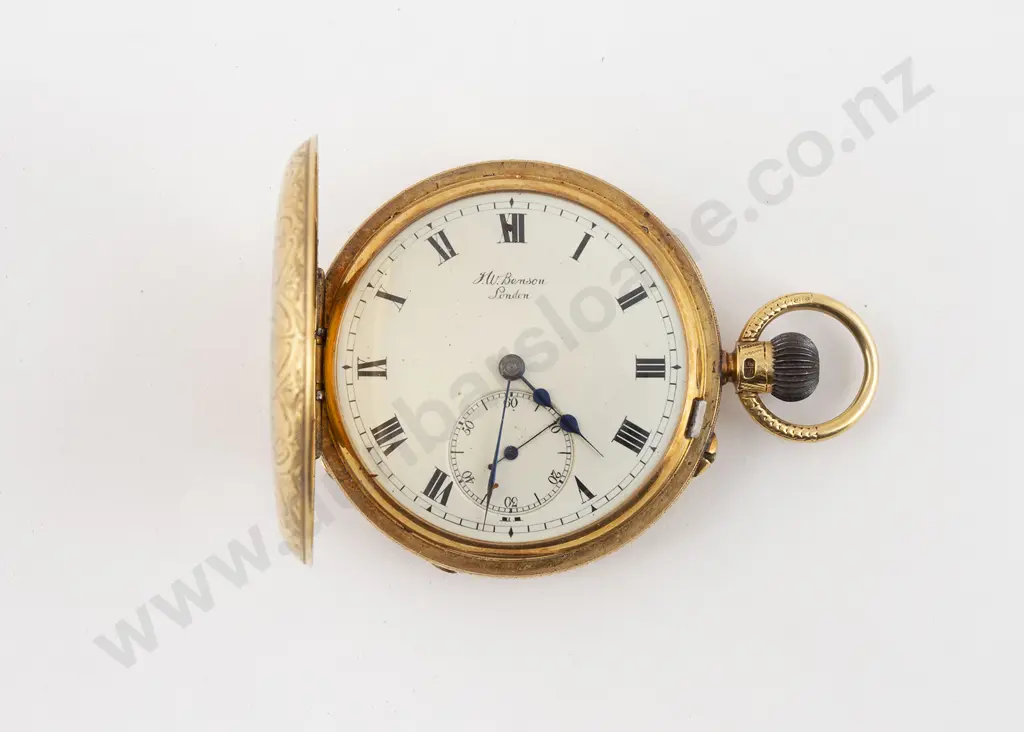 18ct Half Hunter Cased Lever Wind Pocket Watch Image 1++