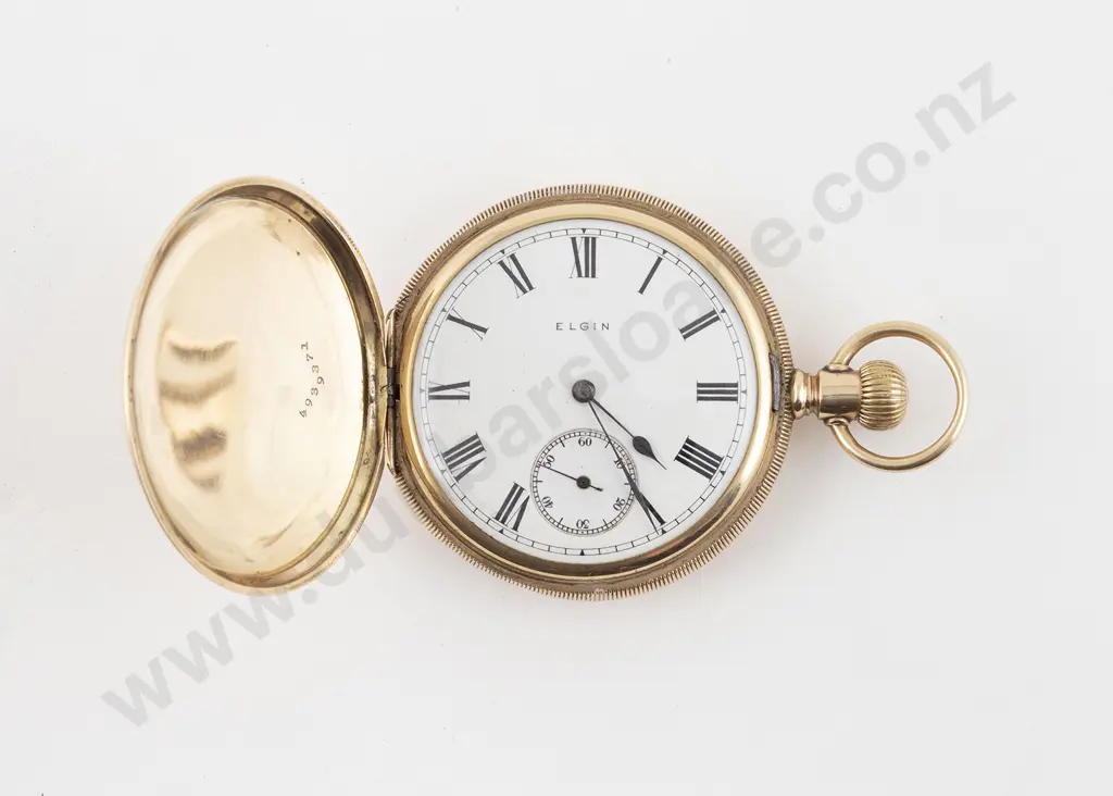 Elgin USA 10ct Hunter Cased Lever Wind Pocket Watch Image 1++