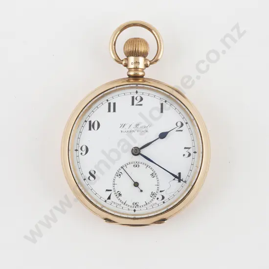 9ct Swiss Movement Cased Open Face Lever Wind Pocket Watch