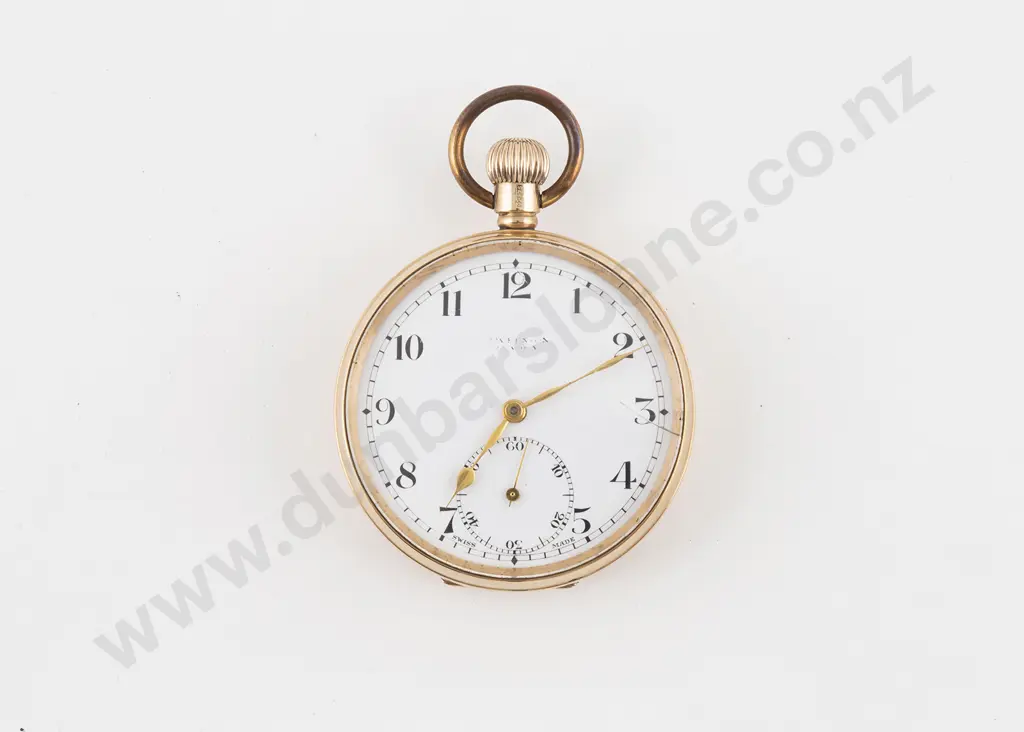 9ct Swiss Movement Cased Open Face Lever Wind Pocket Watch Image 1++