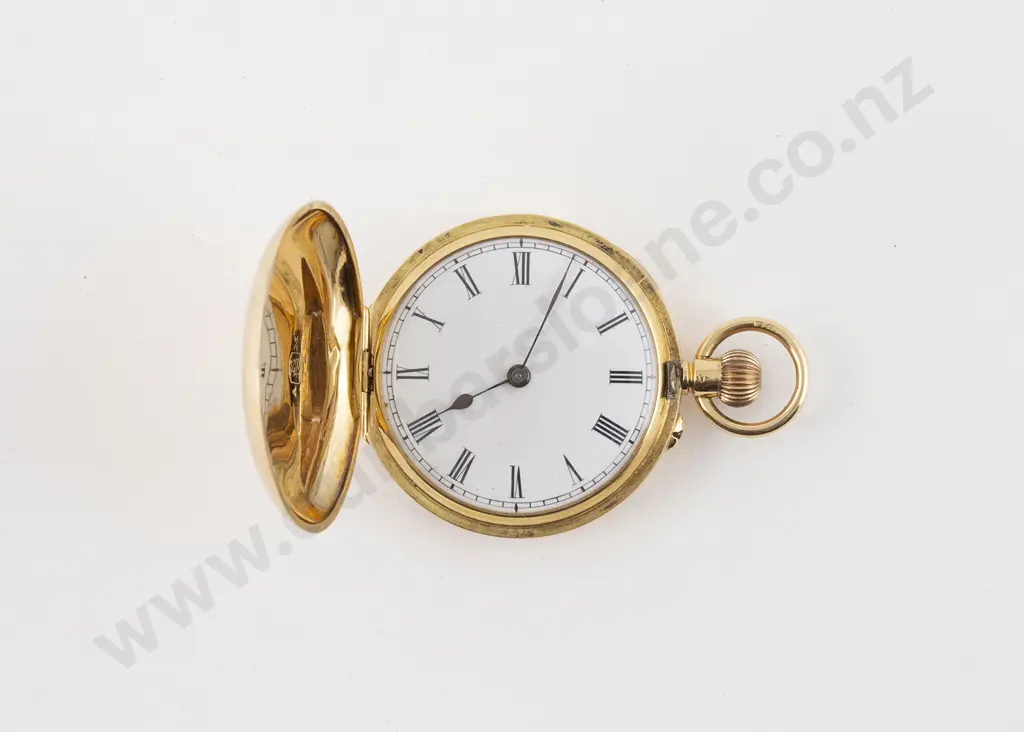 18ct Hunter Cased Stewart Dawson & Co Lever Wind Small Pocket Watch Image 1++