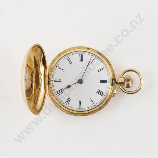 18ct Hunter Cased Stewart Dawson & Co Lever Wind Small Pocket Watch
