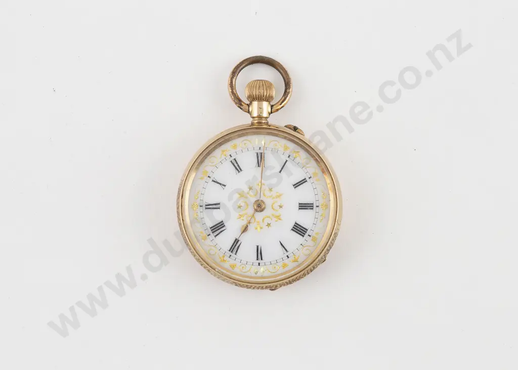 Victorian 14ct Cased Open Face Lever Wind Fob Watch Image 1++