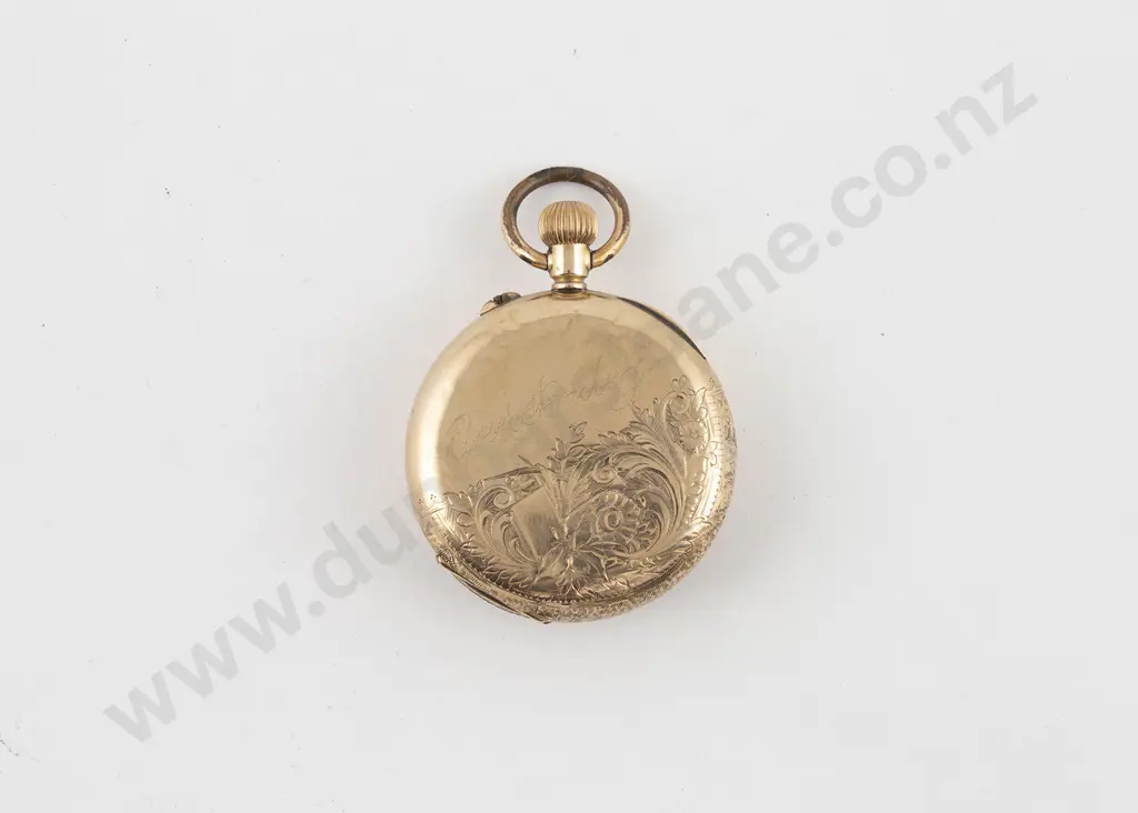Victorian 14ct Cased Open Face Lever Wind Fob Watch Image 1++