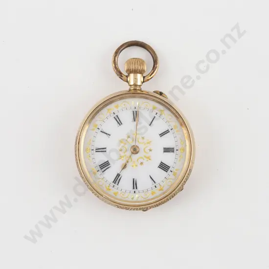 Victorian 14ct Cased Open Face Lever Wind Fob Watch