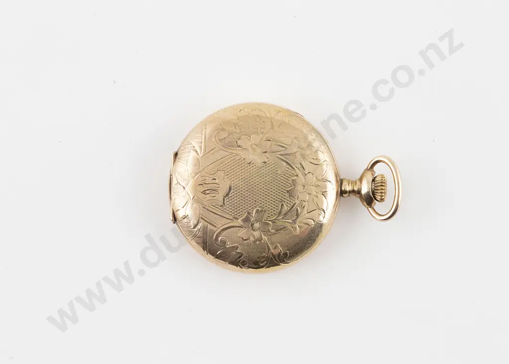 American Waltham Watch Co Gold Plate Hunter Cased Lever Wind Pocket Watch Image 1++