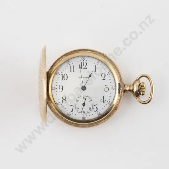 American Waltham Watch Co Gold Plate Hunter Cased Lever Wind Pocket Watch