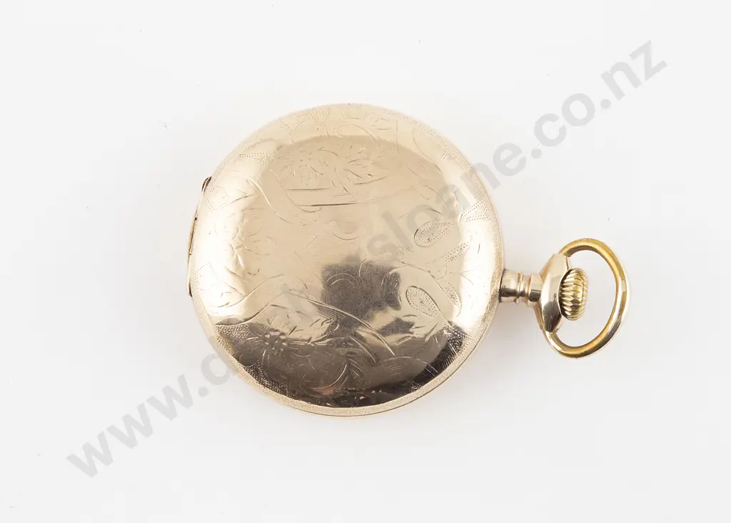 American Waltham Watch Co Gold Plate Hunter Cased Lever Wind Pocket Watch Image 1++