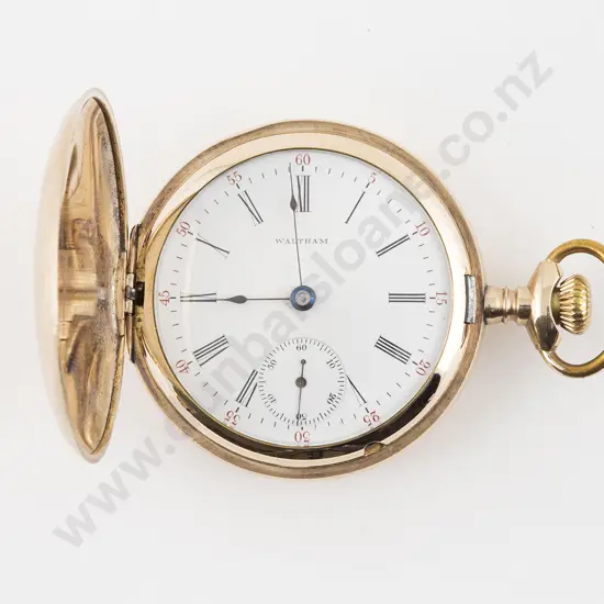 American Waltham Watch Co Gold Plate Hunter Cased Lever Wind Pocket Watch
