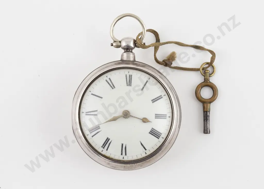 Pear Cased S/S Open Face Key Wind Pocket Watch Image 1++