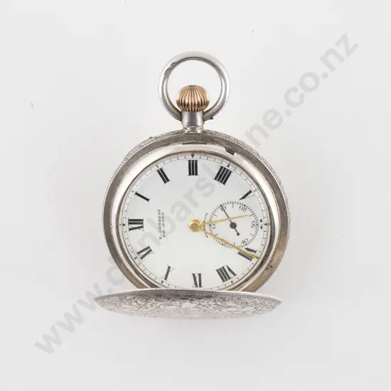 Baume Longines S/S Hunter Case Lever Wind Small Pocket Watch