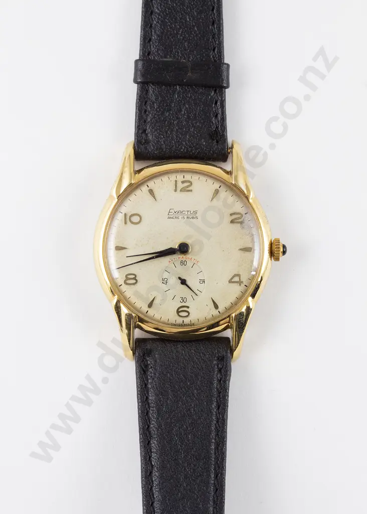 Mid C20th Exactus Gold Plate on Stainless Steel Gents Dress Watch Image 1++
