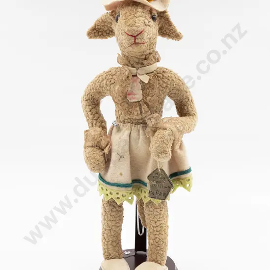 French Cotton and Felt Lamb Character Soft Toy