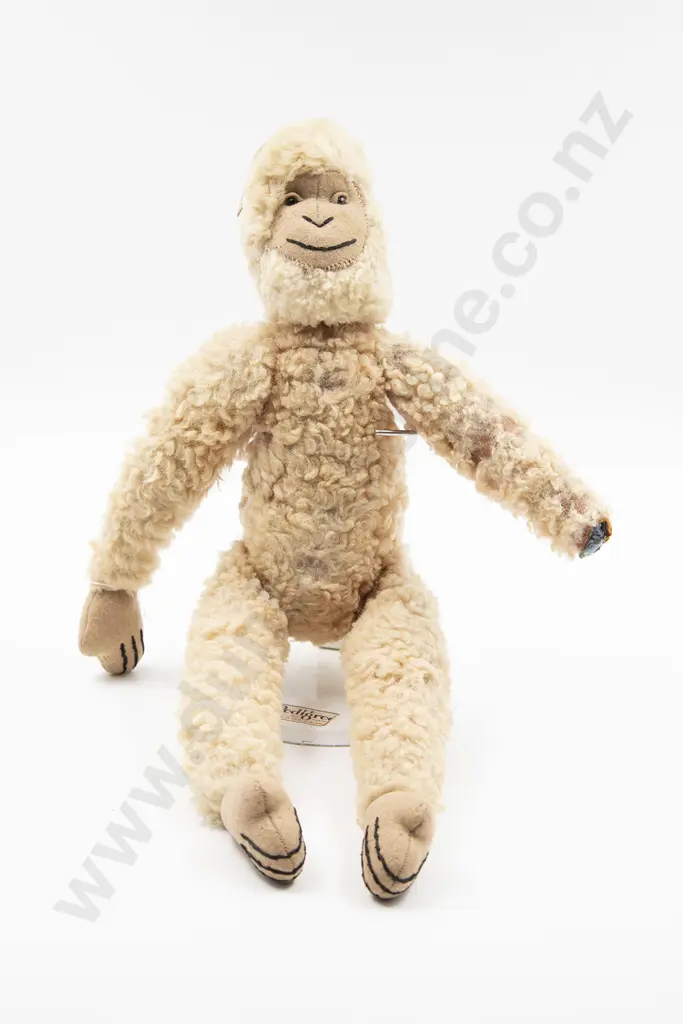 Vintage Sheepskin Monkey Soft Toy Image 1++