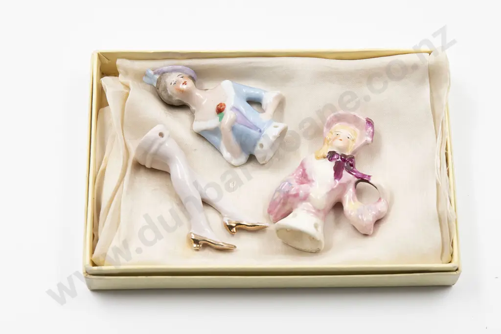 Two Vintage China Half Head Dolls Image 1++