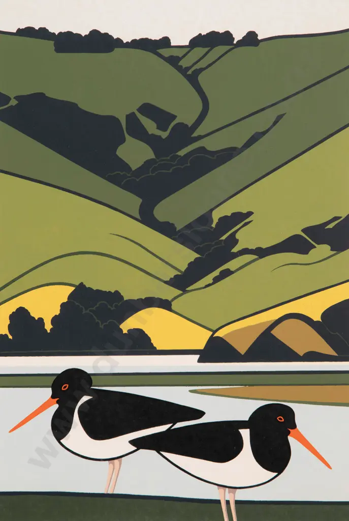 Robin White (b 1946) - Oystercatchers Image 1++