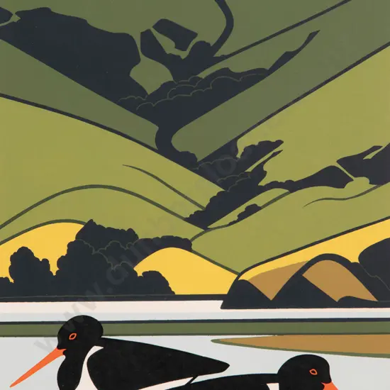 Robin White (b 1946) - Oystercatchers