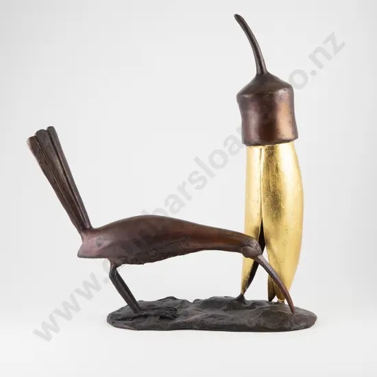 Paul Dibble (b 1943) - Bird & Kowhai