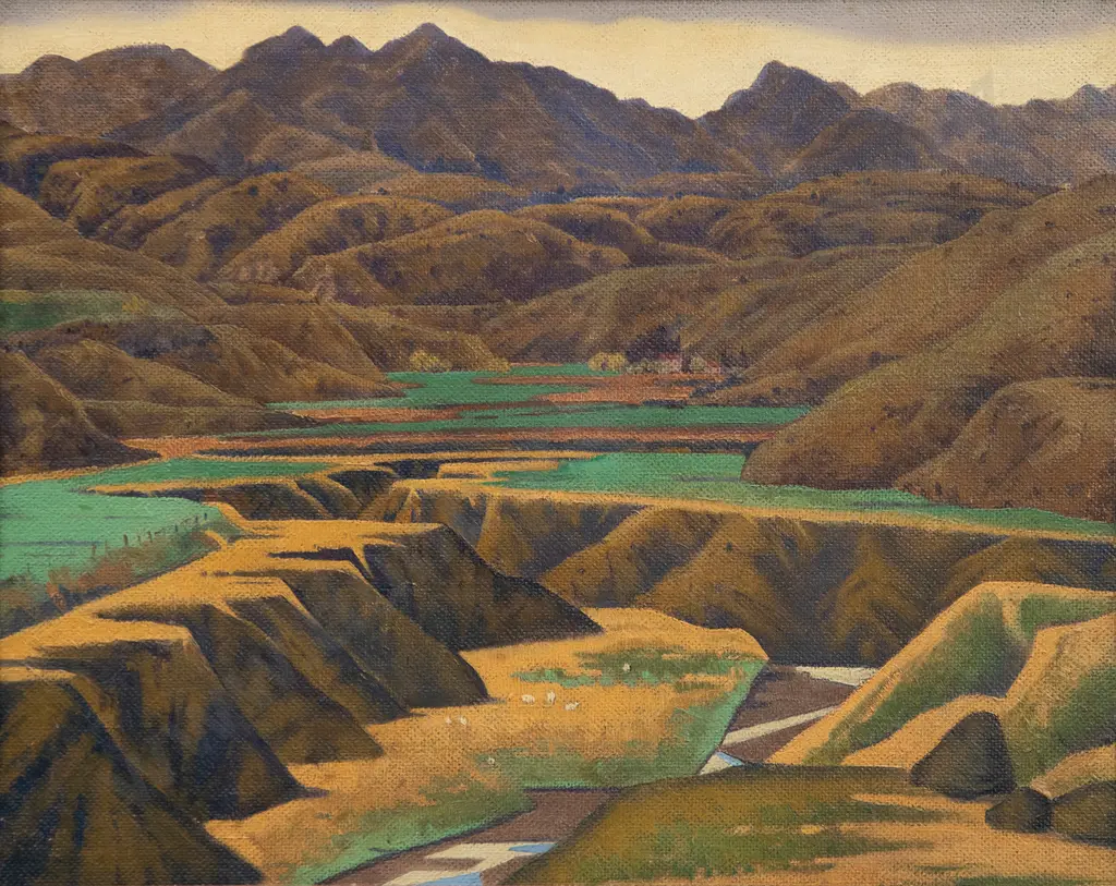 Rita Angus (1908–1970) - Mount Stewart Waiau North Canterbury Image 1++