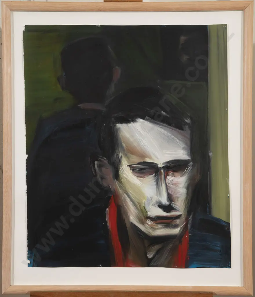 Euan Macleod (b 1956) - Geoff with Red Scarf Image 1++