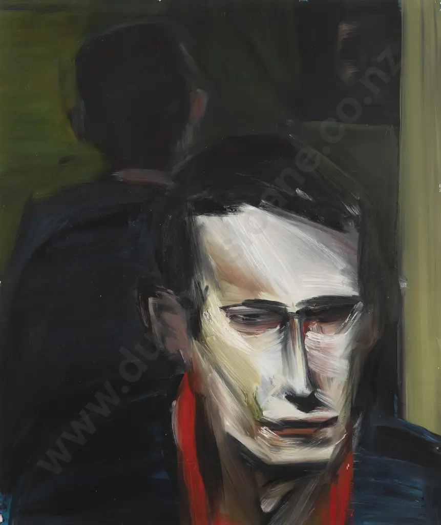 Euan Macleod (b 1956) - Geoff with Red Scarf Image 1++
