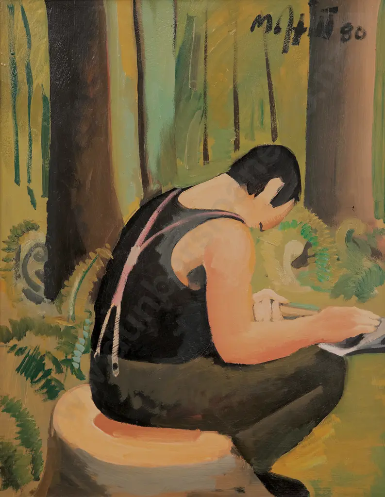 Trevor Moffitt (1936-2006) - Sharpening the axe Image 1++