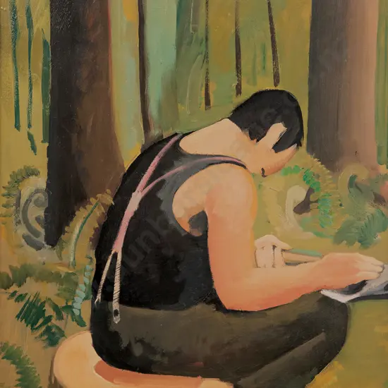 Trevor Moffitt (1936-2006) - Sharpening the axe