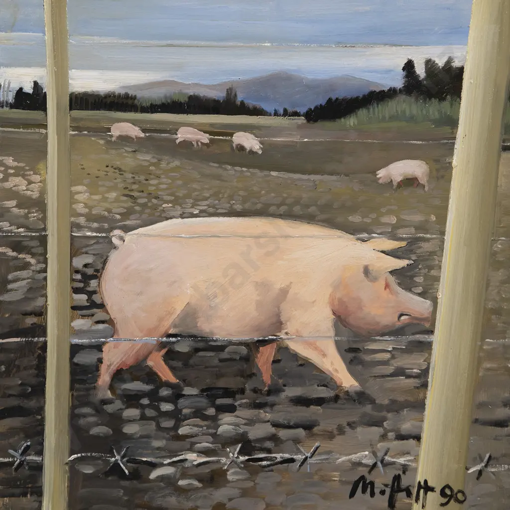 Trevor Moffitt (1936-2006) - Pig Paddock No 2 Image 1++
