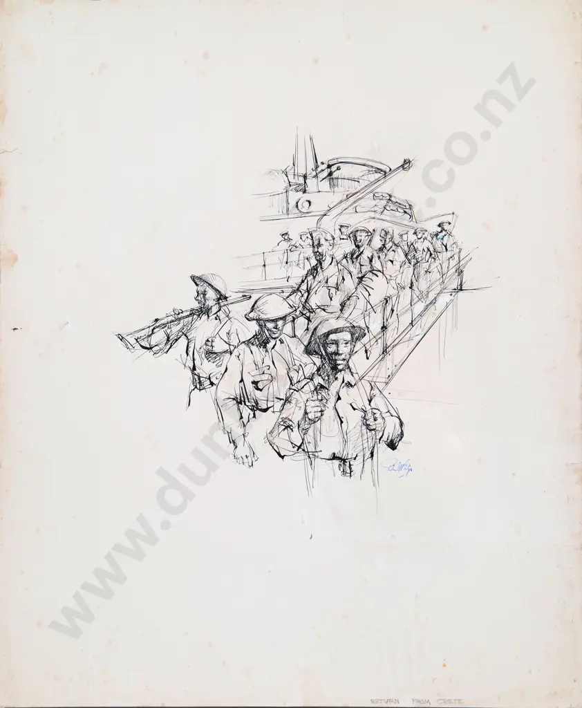 Peter McIntyre (1910-95) - Return from Crete Image 1++