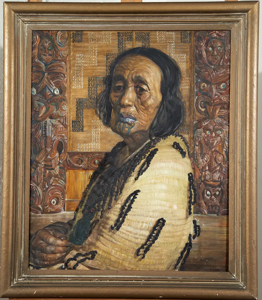 Harry Linley Richardson (1878-1947) - Mrs Raika at Otaki Meeting House Image 1++