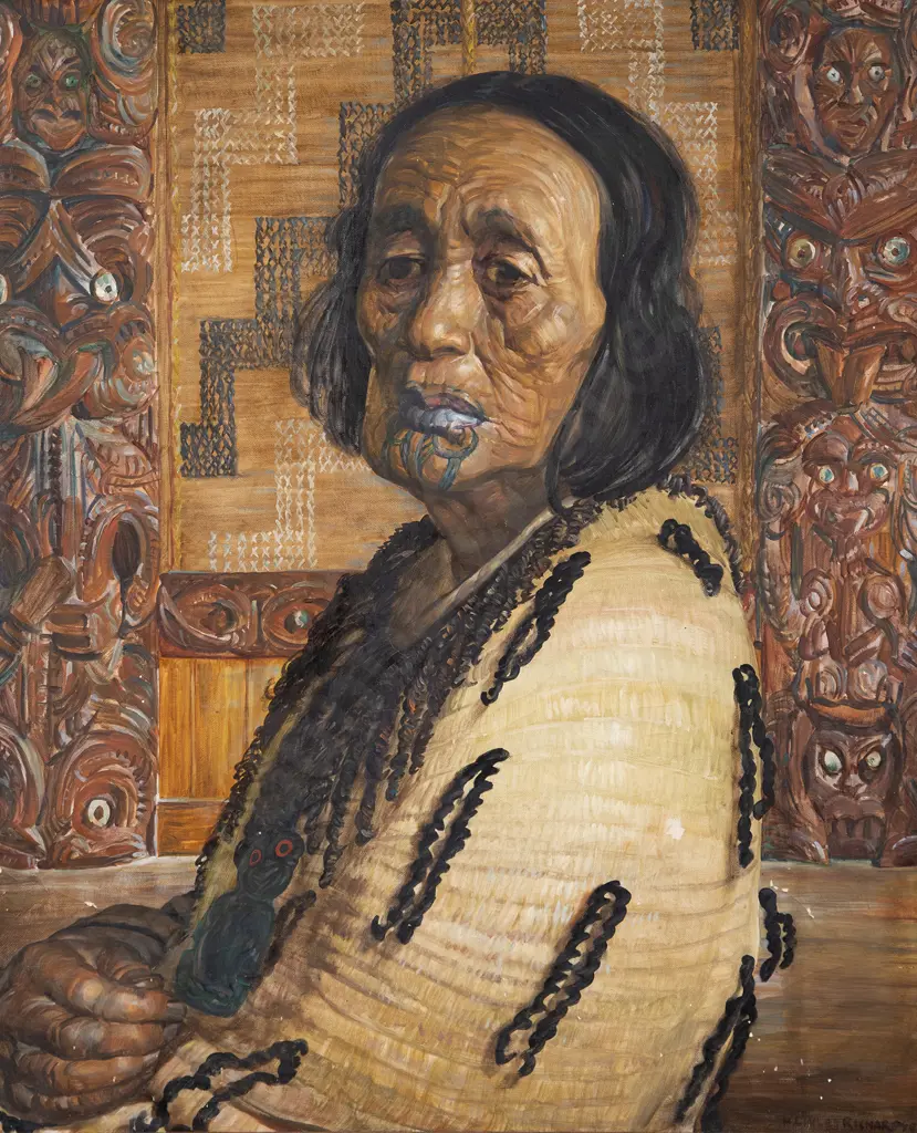 Harry Linley Richardson (1878-1947) - Mrs Raika at Otaki Meeting House Image 1++