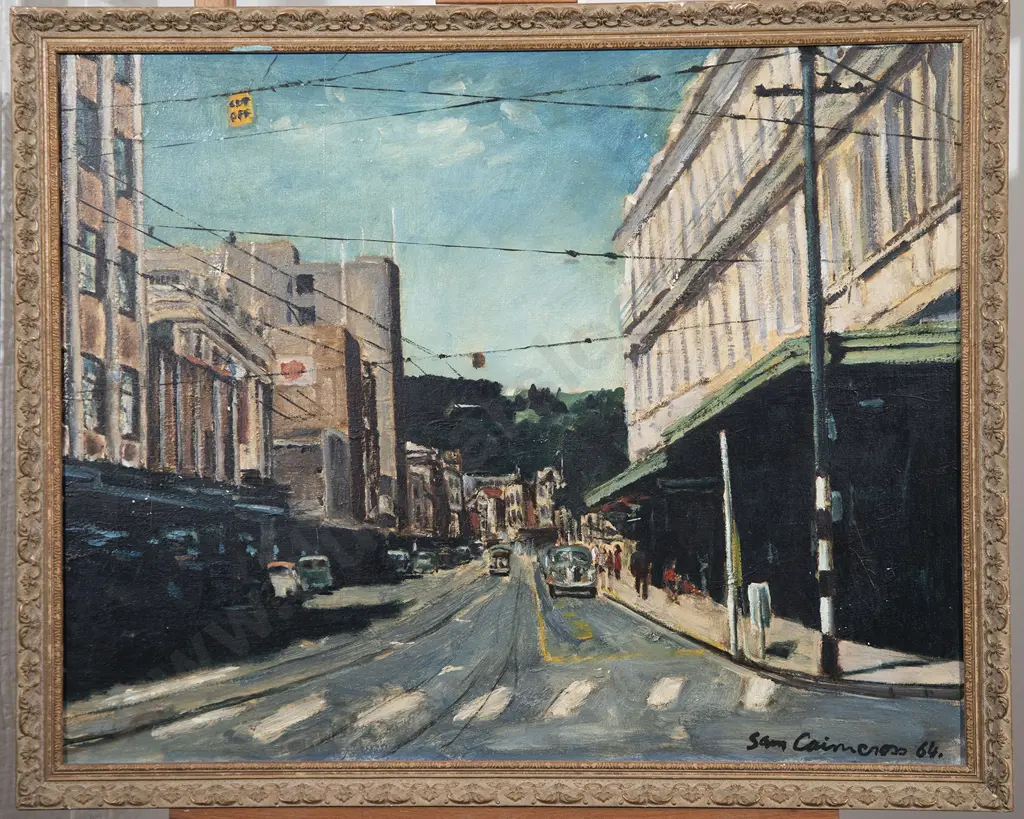 Sam Cairncross (1913-76) - Looking Towards Courtenay Place Image 1++