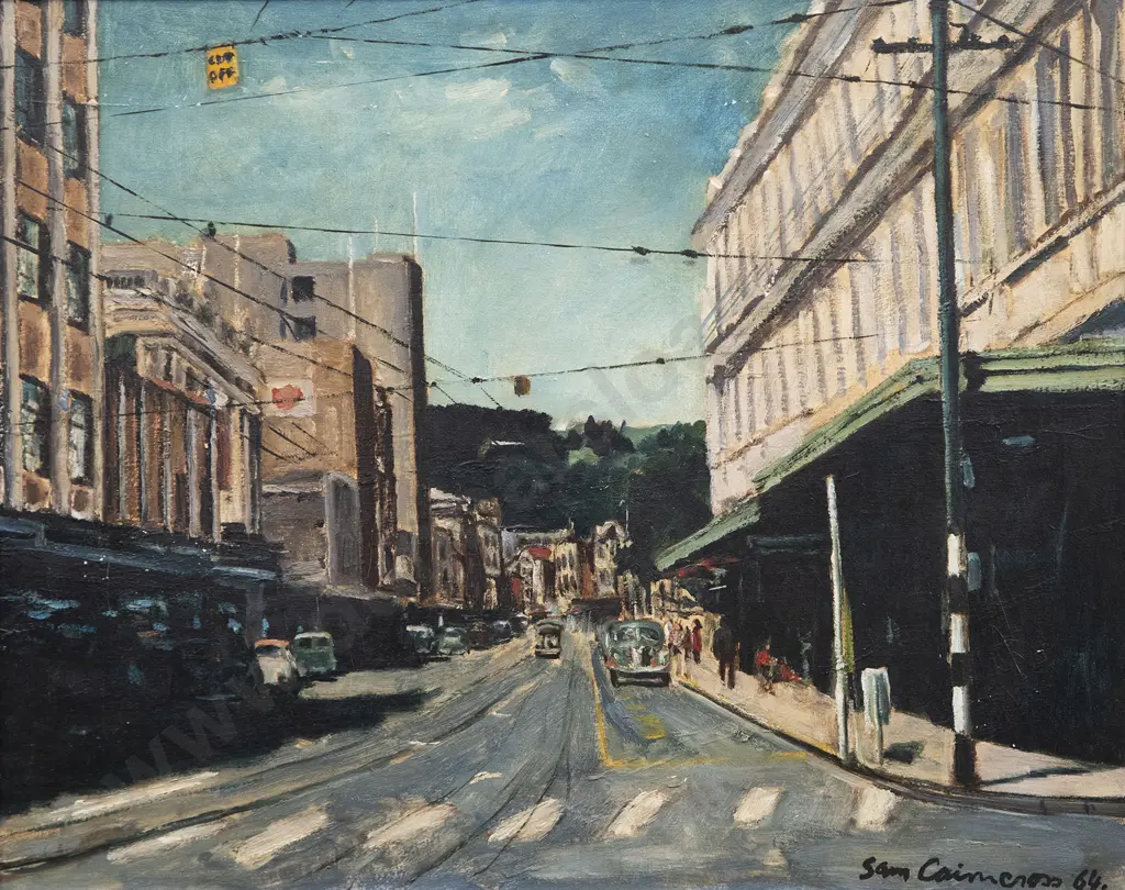 Sam Cairncross (1913-76) - Looking Towards Courtenay Place Image 1++