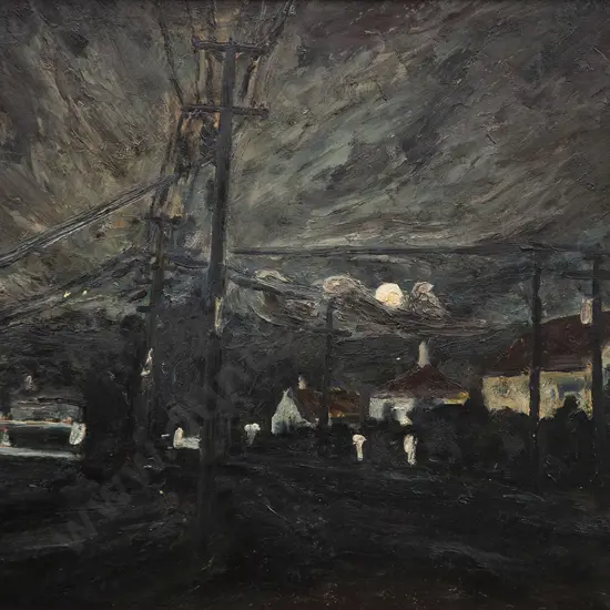 Sam Cairncross (1913-76) - Moon over McKillop Street Porirua