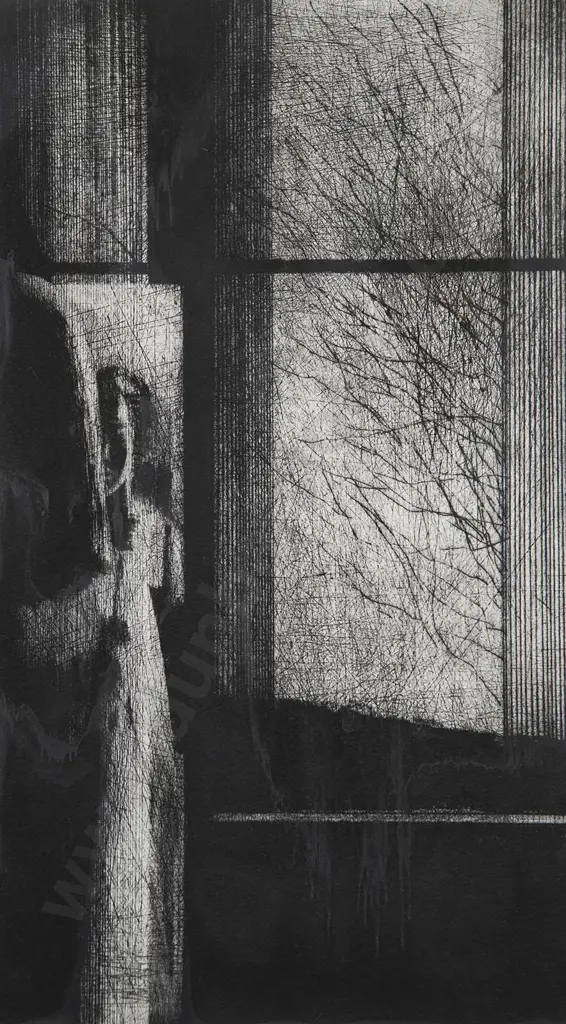 John Drawbridge (1930-2005) - Interior No II (Girl Before a Mirror No II) Image 1++